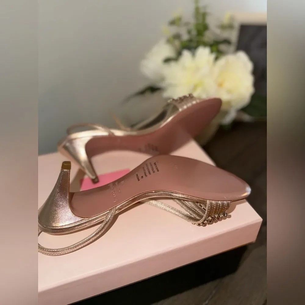 Kate Spade Makenna Rose Gold Crystal Strappy Heels 7M – Evening / Wedding